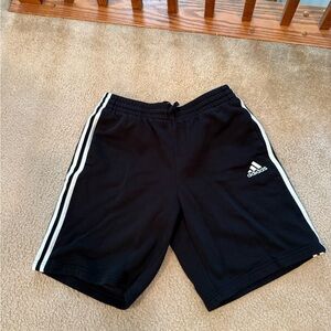 Adidas Men's Black Shorts with White Stripes